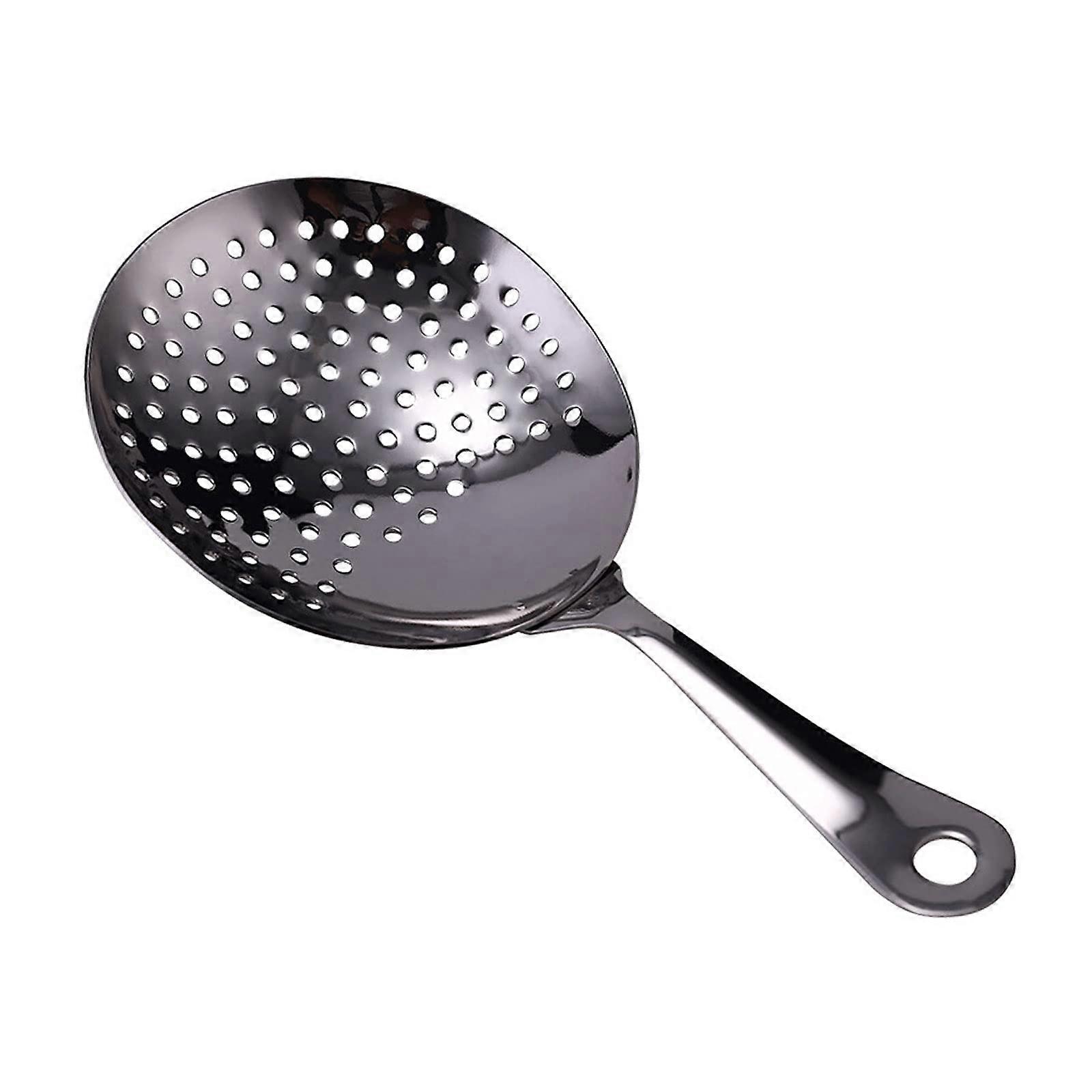 Stainless Steel Cocktail Strainer Spoon Black RustProof Ice Cube Filter for Mixing Glass