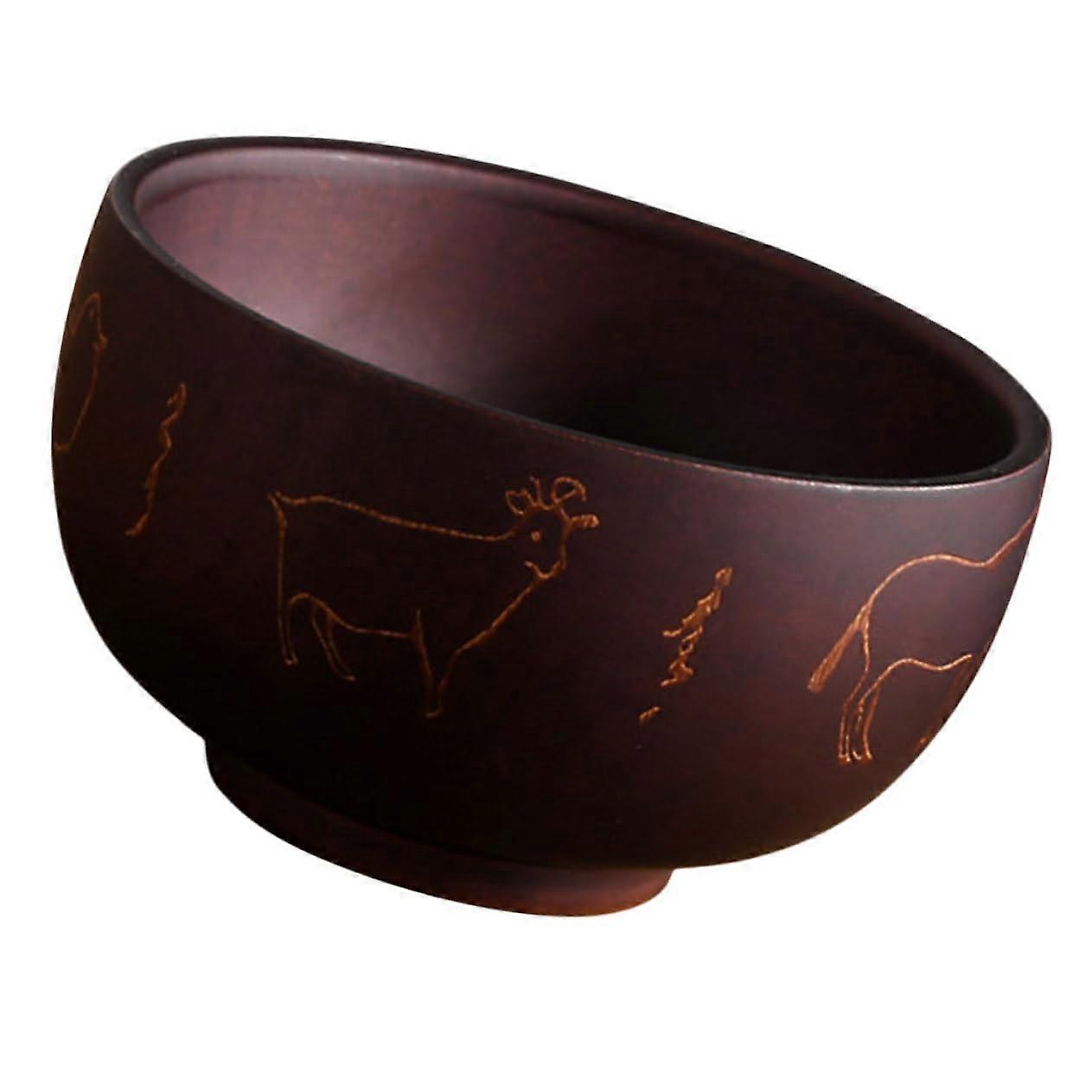 Hand Carved Wooden Salad Bowl Rustic Stackable Design for Kitchen Dining and Restaurant Use