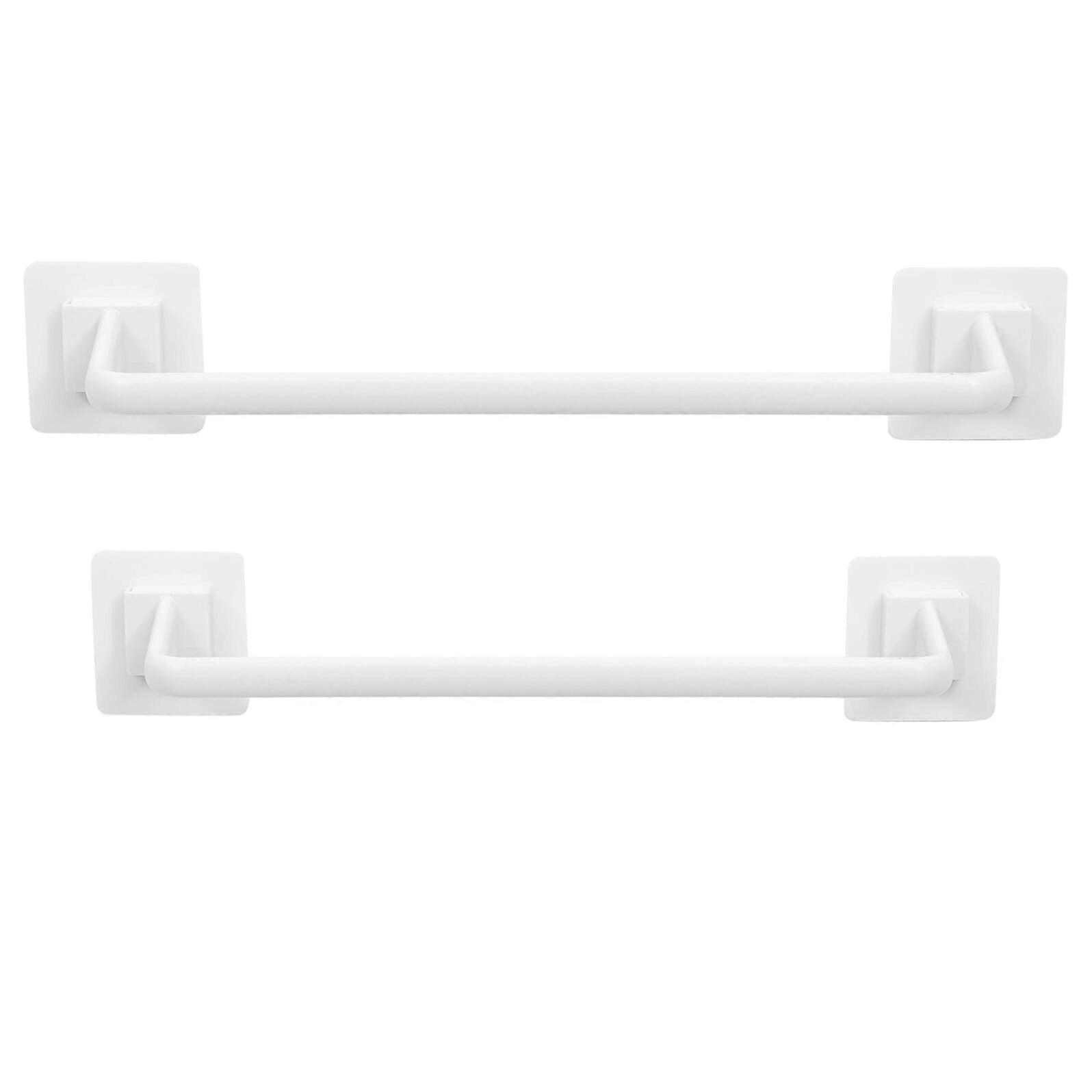 2Pcs Self Adhesive Towel Holder Waterproof Rust Resistant Wall Mounted Rack for Bathroom Kitchen