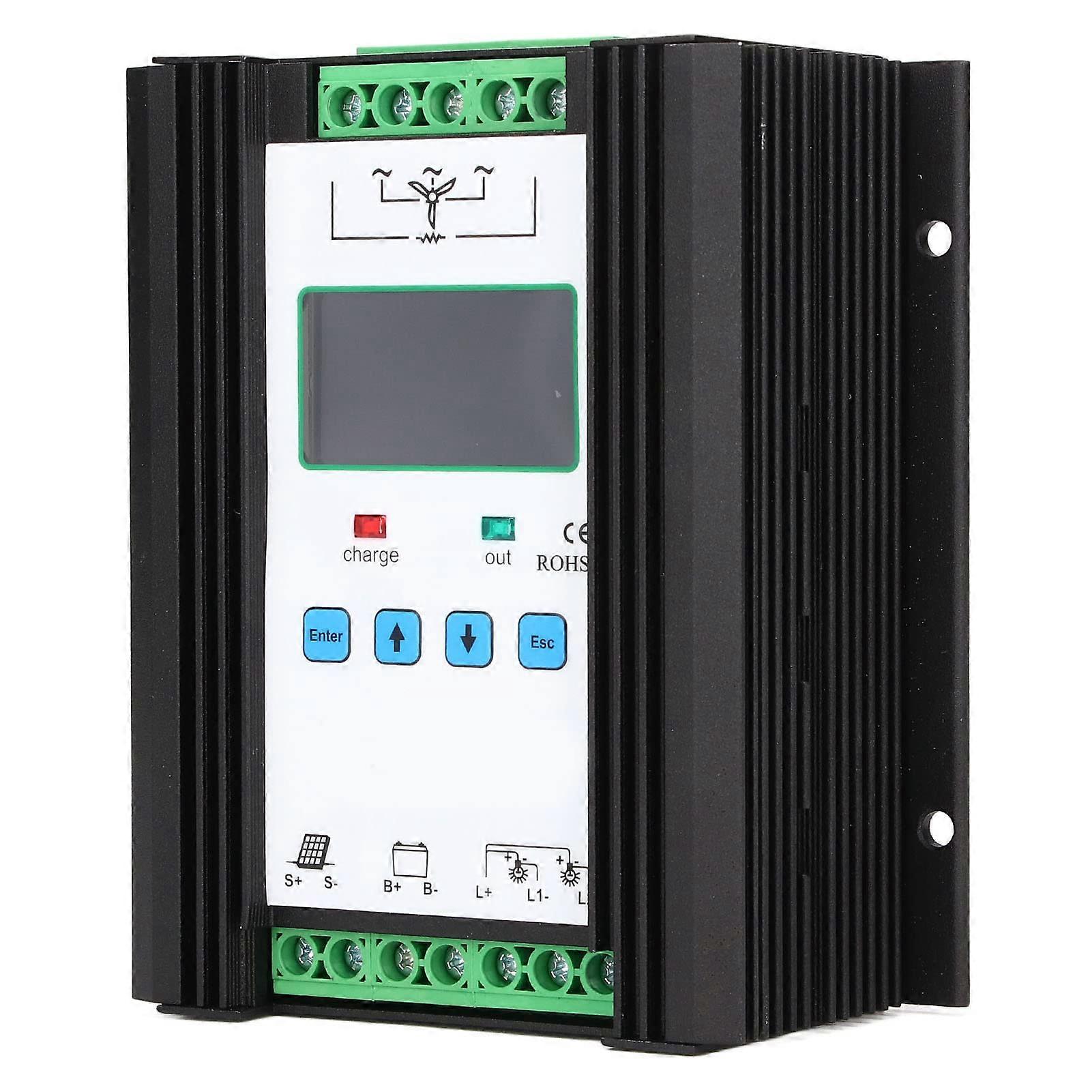 Wind Solar Hybrid Charge Controller 12V 24V PWM Boost Regulator with LCD for OffGrid Battery