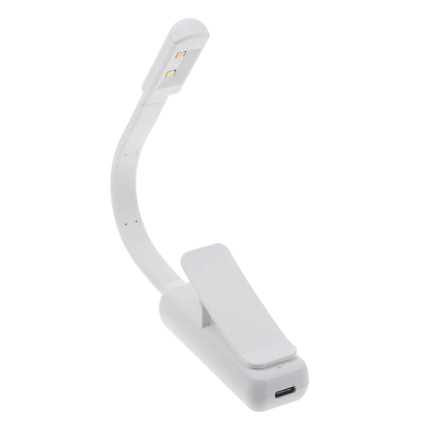 Rechargeable Clip On Book Light with Adjustable Brightness and Three Color Modes for Night Reading