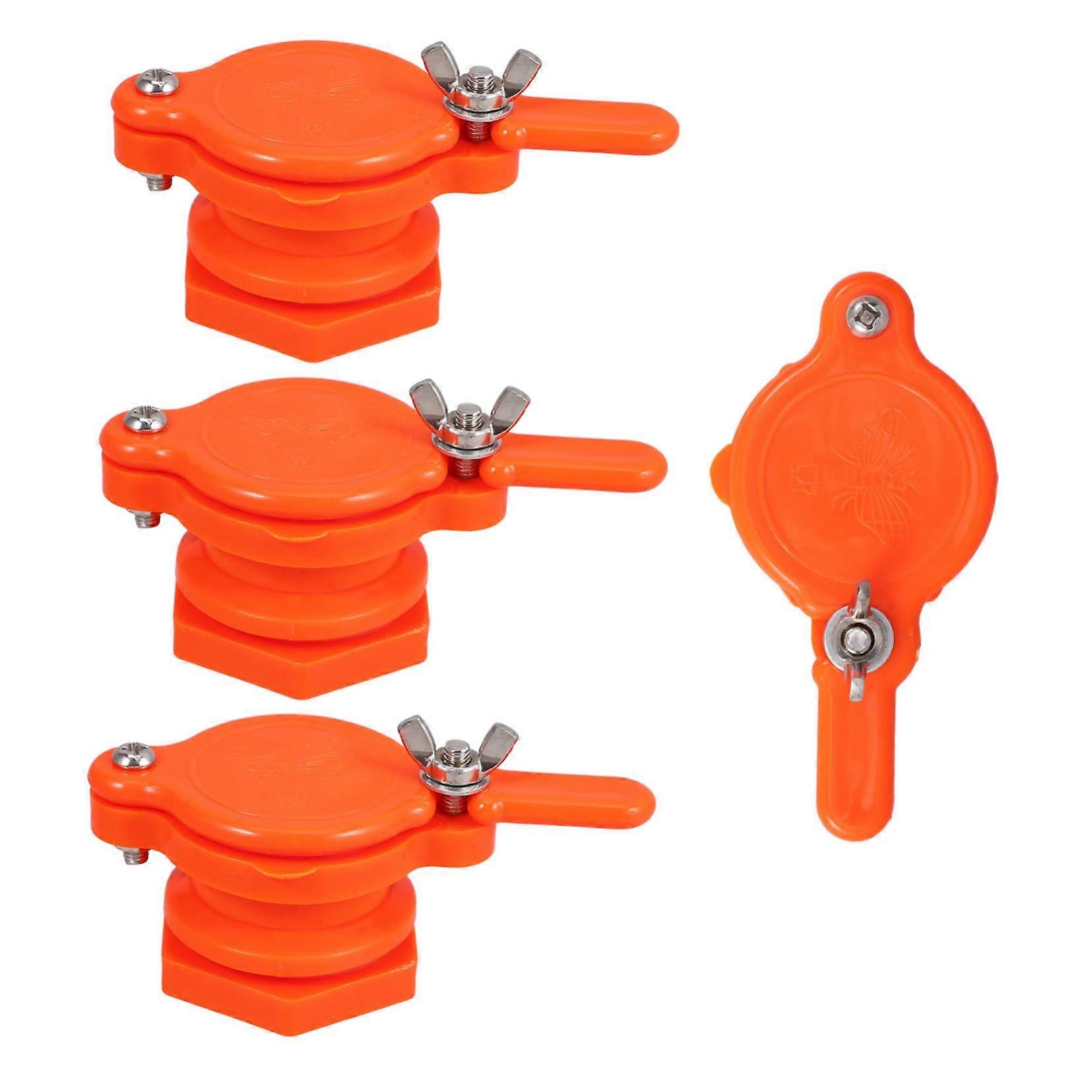 4pcs Orange Honey Gate Valve for Beekeeping Extractor Tool Easy Honey Extraction for Syrup