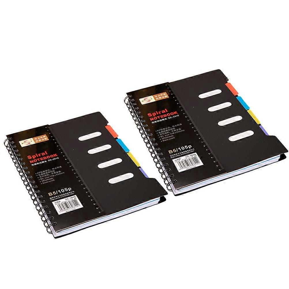 Black Coil Notebook for Taking Notes 2Pcs Practical Portable Notepad