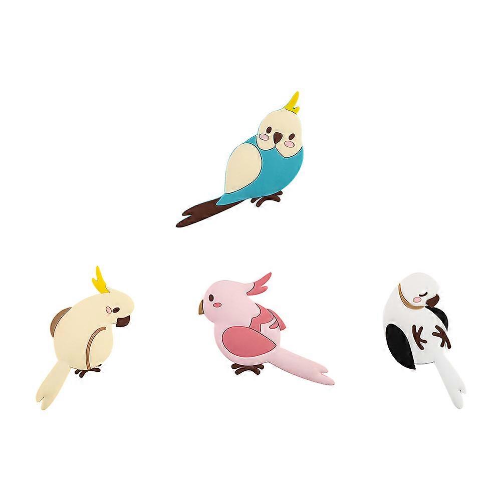 Decorative Parrot Hook PVC Wall Hook for Storage Use 4Pcs Assorted