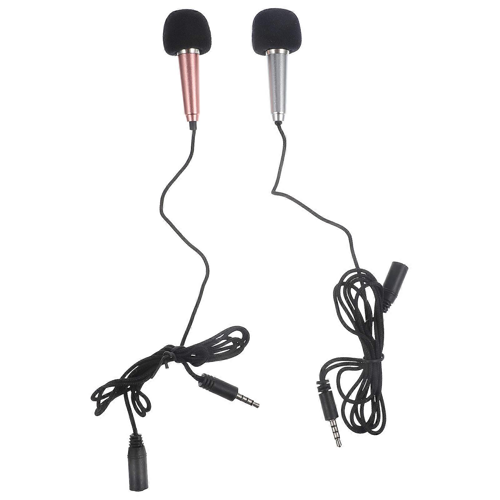 Miniature Microphone Singing Mic for Live Broadcast 2Pcs Alloy Material