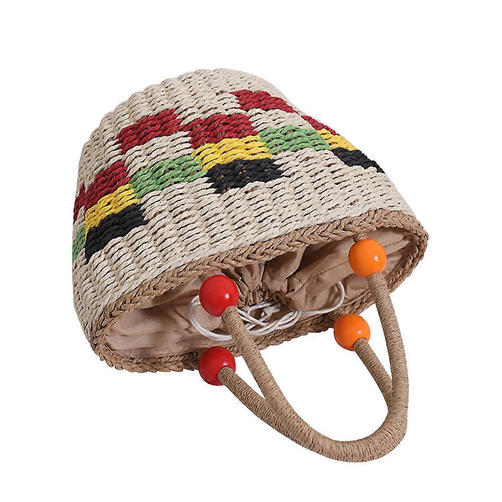 Woven Tote Bag for Storage with Double Handle Design