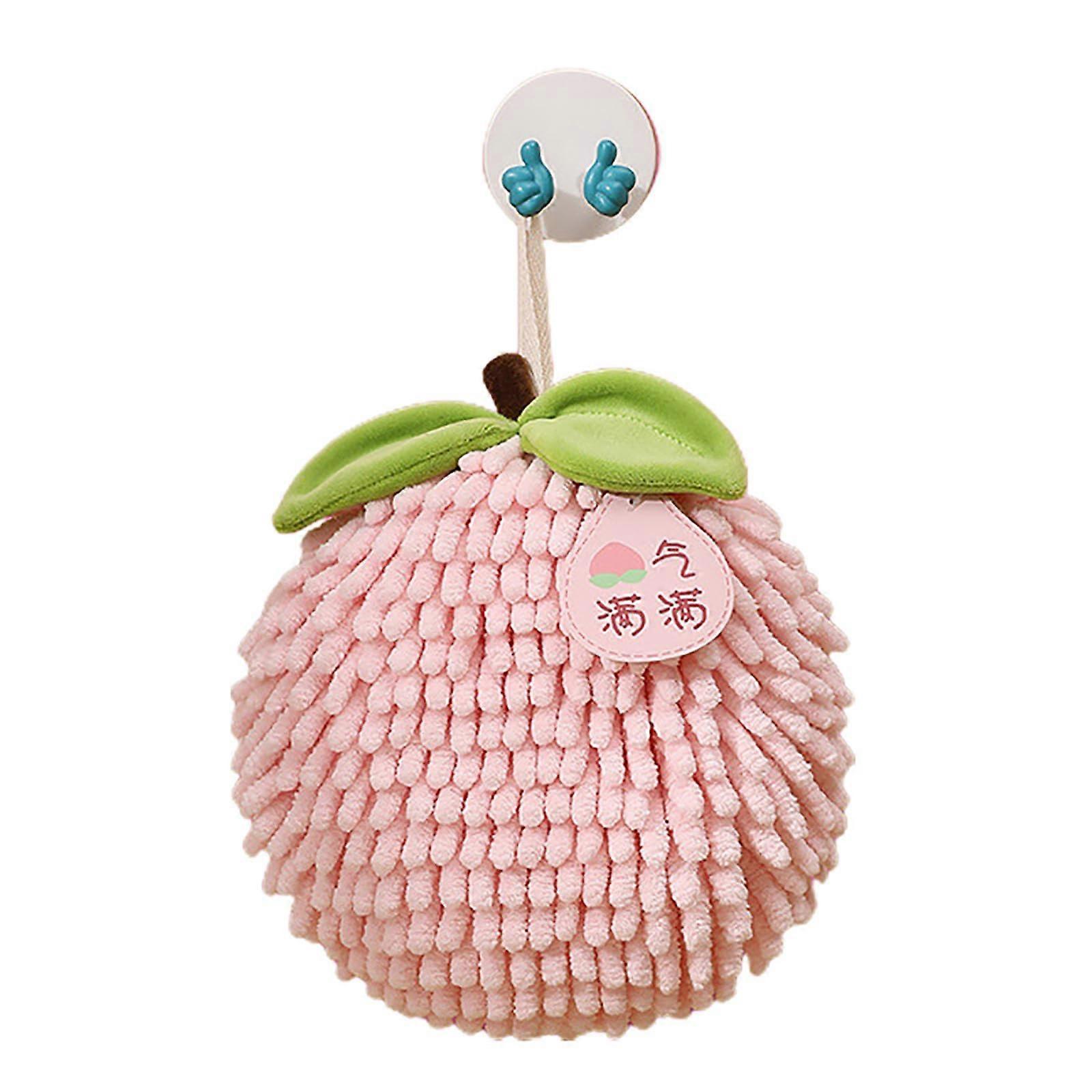 Soft Absorbent Hand Towel with Hanging Loop, Quick Drying Persimmon Pattern for Kitchen Bathroom Use