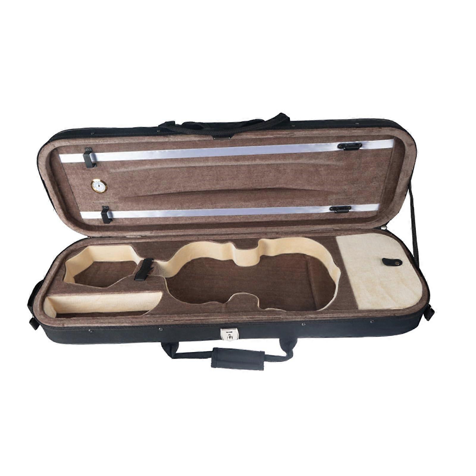 Professional Lightweight Rectangular Violin Case 1/8 Size with Hygrometer and Waterproof Hard Shell