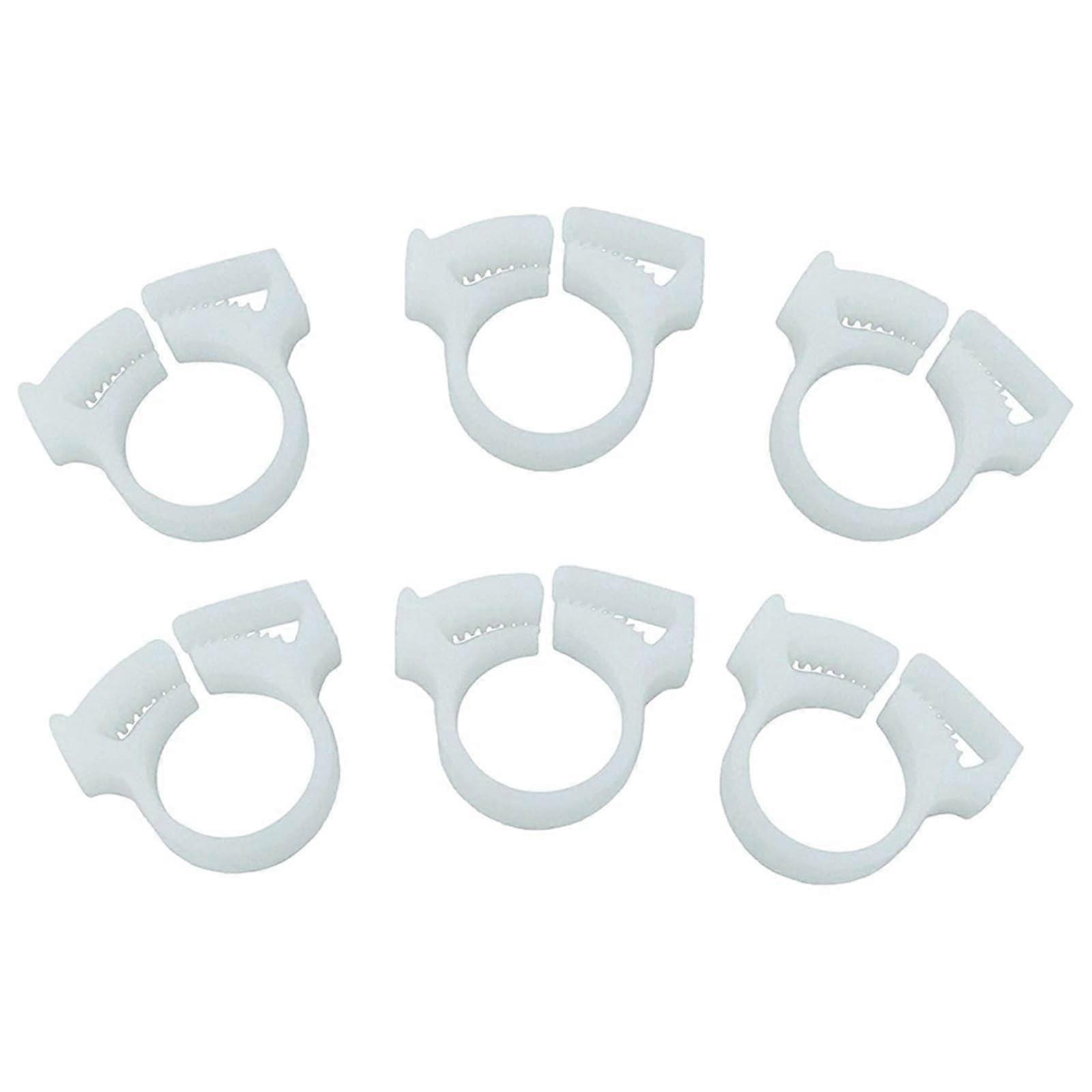 White Plastic Pool Cleaner Hose Clamp with Consistent Color Finish for Automatic Cleaner Replacement