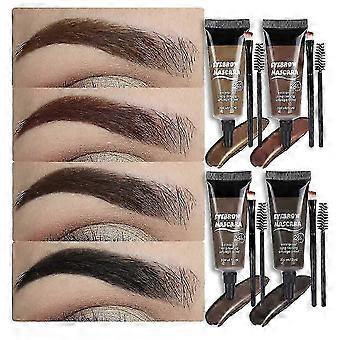 Tinted Thickening Eyebrow Mascara With Two Eyebrow Brushes, 4 Color Eyebrow Tinting Kit, Brow Fast Sculpt, Waterproof, Transfer-proof global