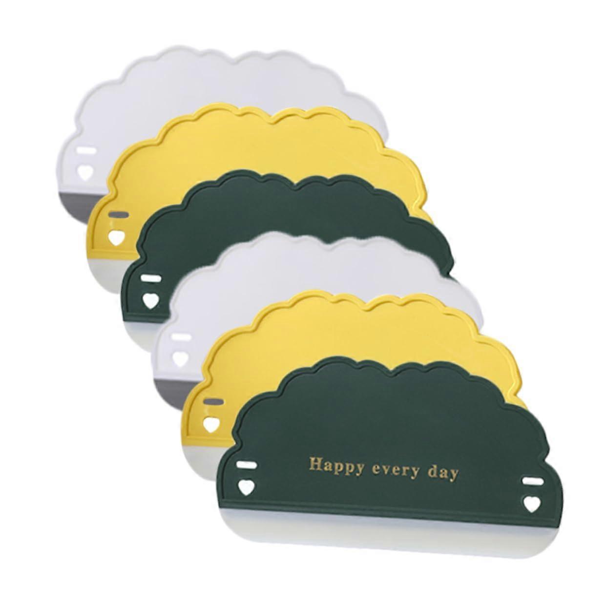 Window Squeegee Set 6pcs Silicone Glass Cleaning Tool for Streak MultiSurface Use