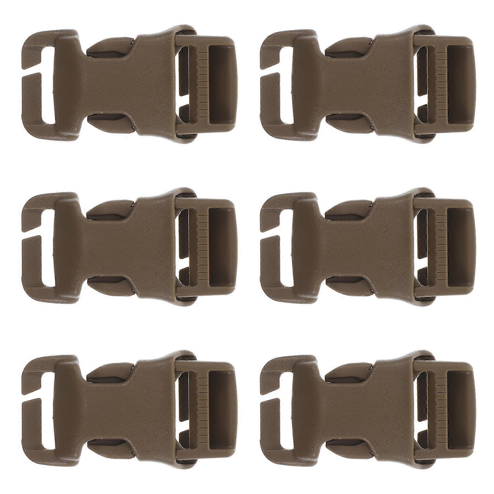 Khaki Plastic Backpack Buckle for Multi-Function Use 6Pcs Pack