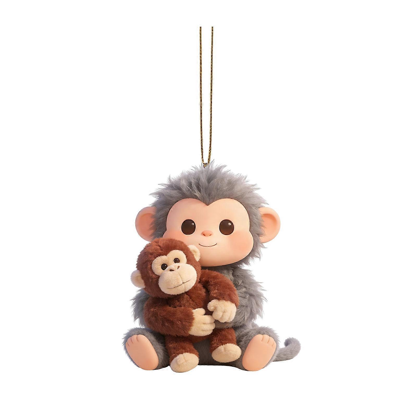 Monkey Ornament - for Keychain - with 2D
