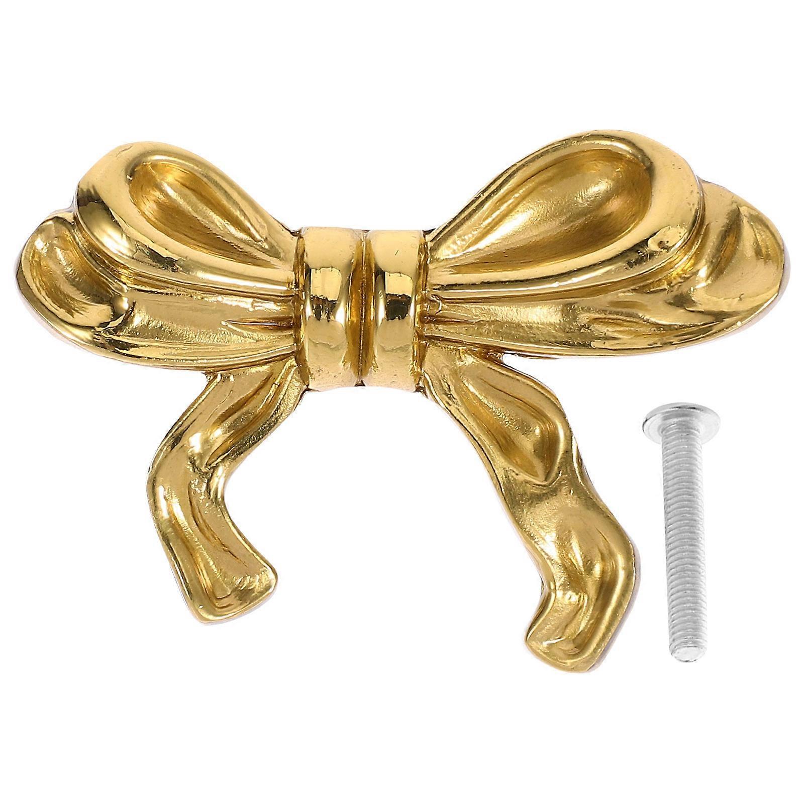 Metal Pulls Bow Knobs for Cabinets with Vintage Design 5Pcs