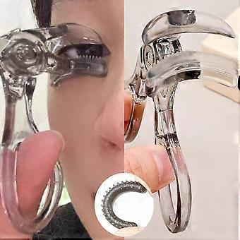 Professionelle Wimpernzange ohne Rahmen, Ein-Clip-Wimpernzange mit Kammzahnung und Ersatzpads für langanhaltendes Wimpernstyling