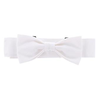 Decorative Dog Collar Pet Bow Tie Collar for Parties 1 Piece White Canvas