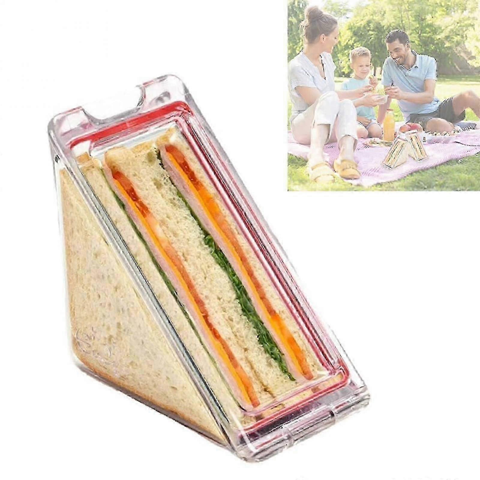 Reusable, leak-proof and well-fitting triangular sandwich container