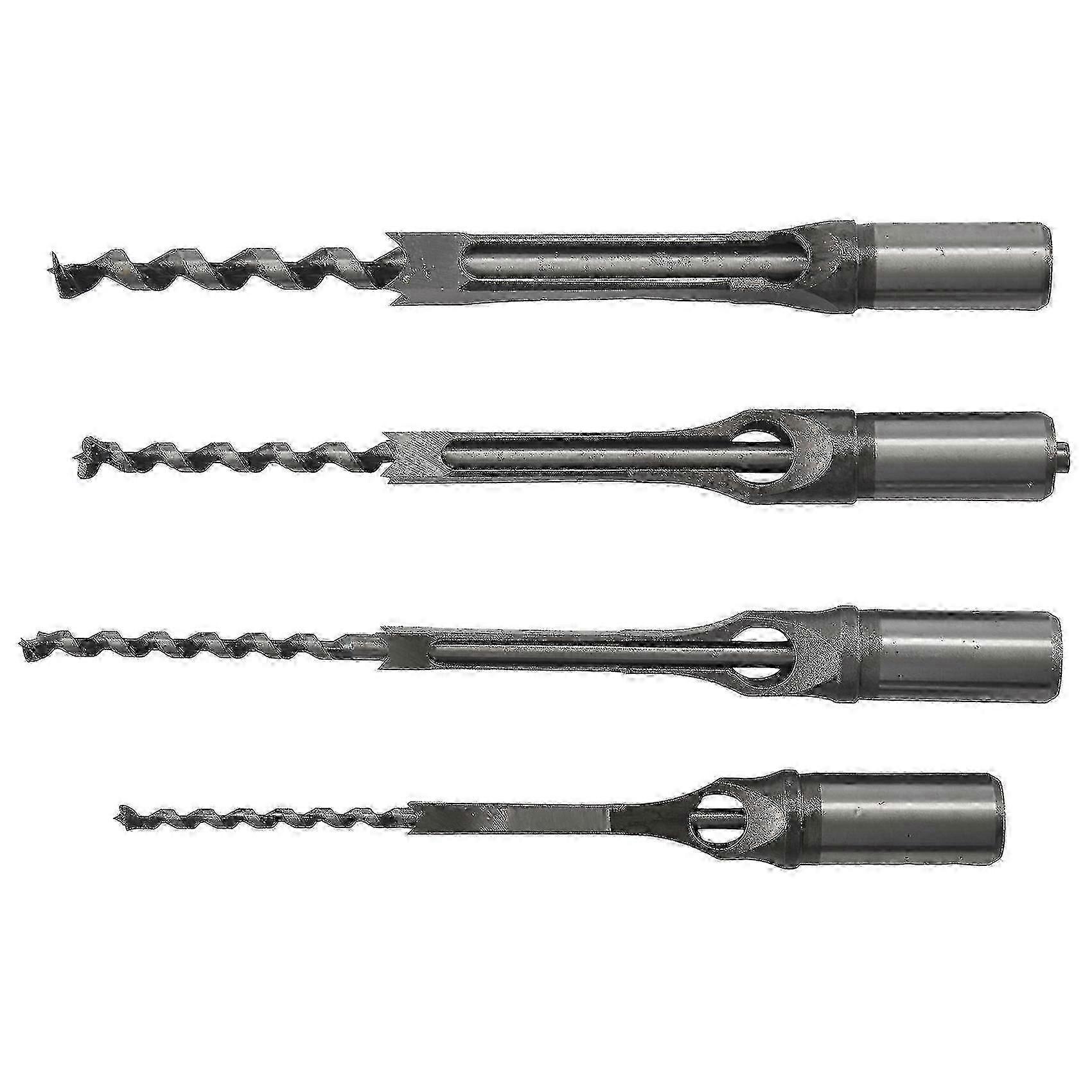 4pcs Woodworking Square Hole Drill Bits Wood Mortising Chisel Set