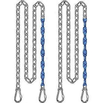 Conjunto de 2 correntes de aço inoxidável de 85 polegadas para balanço com 4 fivelas de conexão rápida, kit de suspensão reforçado para balanços de playground internos e externos, cadeiras de rede.