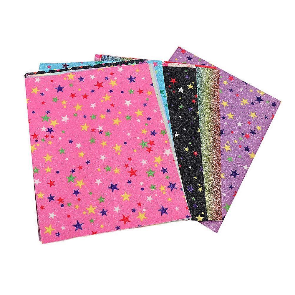 Glitter Fabric Star Pattern for DIY 6Pcs Craft Materials