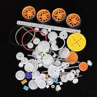 78Pcs/Pack Gearbox Toy Robot Motor Plastic Gear DIY Model Accessories Qd