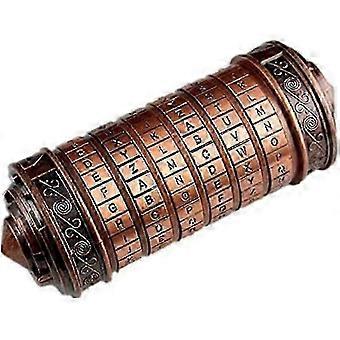 Cryptex Da Vinci Code Mini Lock Puzzle Boxes with Hidden Compartments Valentine's Day Birthday Gifts, Brass-tfd