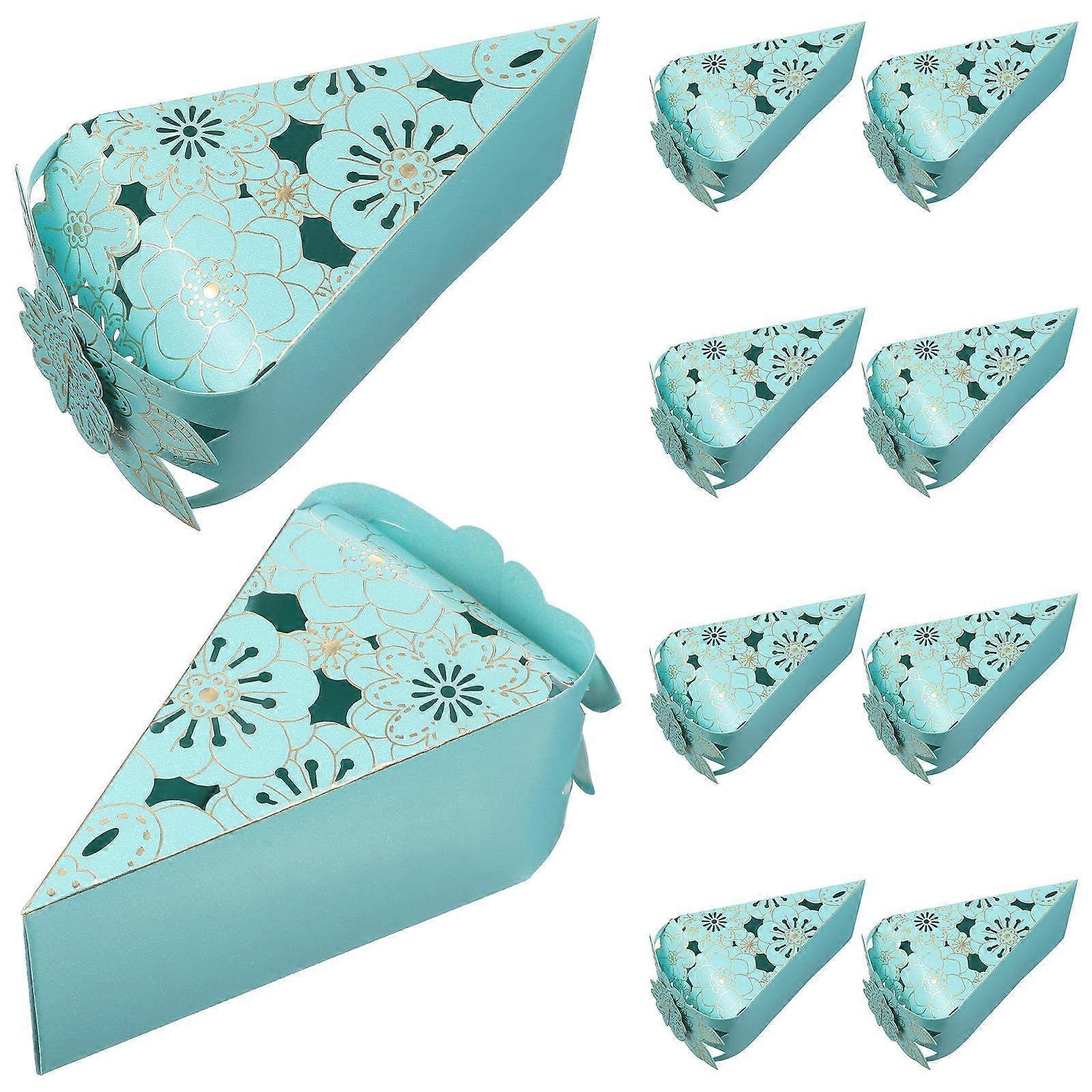 Creative Candy Box for Candy Storage 10Pcs Triangle Cake Package Blue