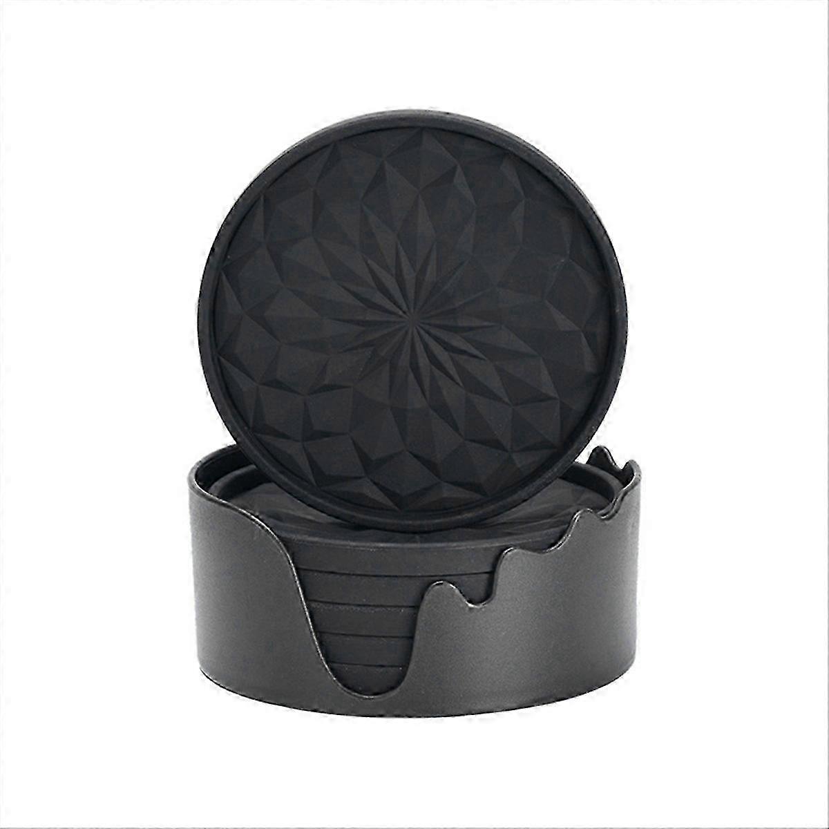 Diamond thread coasters Heat-resistant coasters (Black)