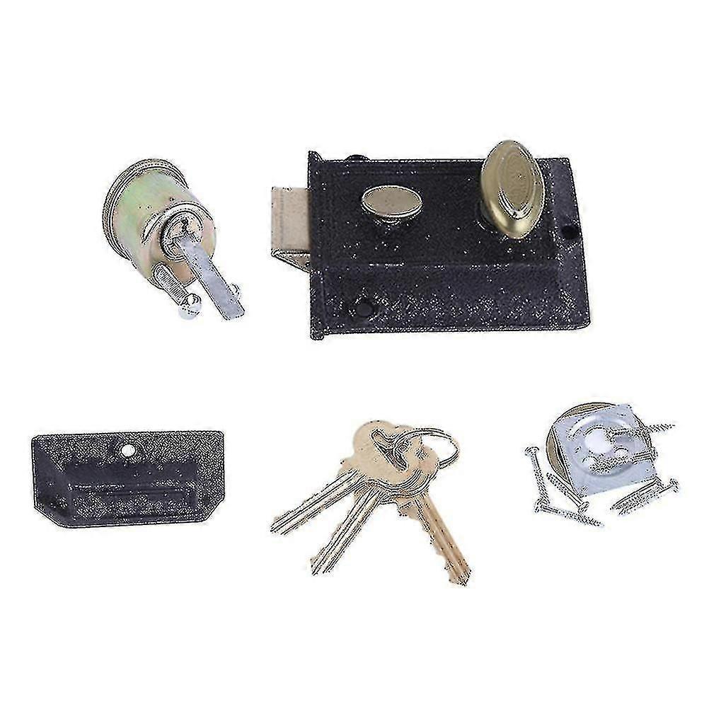 Vintage Spring Outer Door Lock Cast Iron Lock Durable Anti-theft Lock