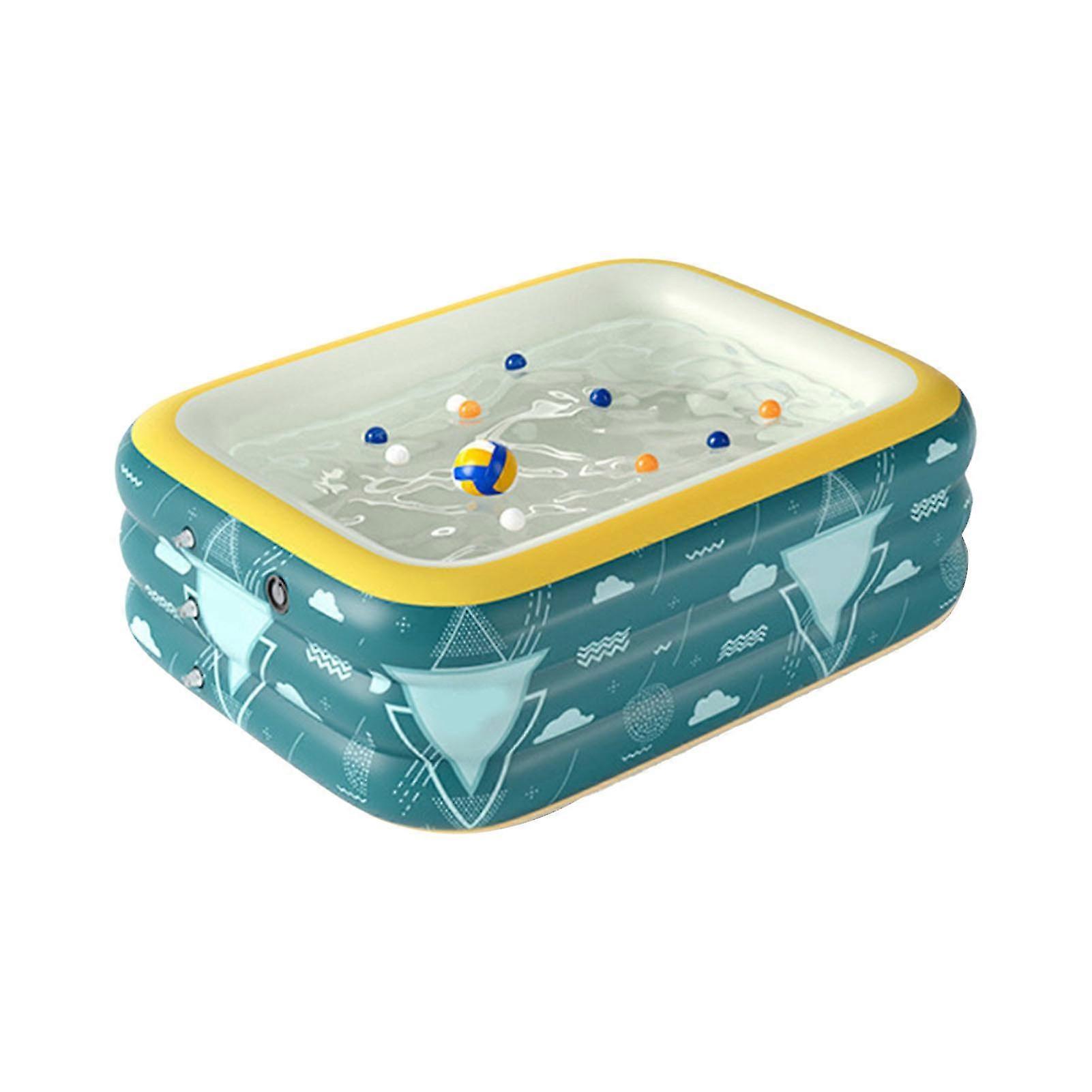 Inflatable Pool Rectangular Shaped Cute Patterns Foldable Thickened PVC Swimming Pool for Kids