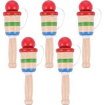 5-teiliges Ballwurfspiel aus Holz – fördert Hand-Augen-Koordination, Gleichgewicht und Fangen – ideal für Partys drinnen und draußen sowie als Geburtstagsgeschenk