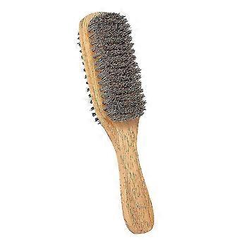 Men's Beard Brush Double-sided Facial Hair Brush Shaving Comb Male Mustache Brush Solid Wood Handle