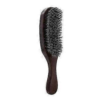 Beard Brush Boar Bristle Beard Moustache Care Brush Comb With Wooden Handle Beard Balm Oil Application Brush--