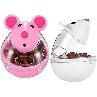 2 Stück Cat Food Ball Dispenser Cat Treat Spielzeug Feeder Spielzeug für interaktive Iq Treat Training Maus Form Tumbler (zufällige Farbe)