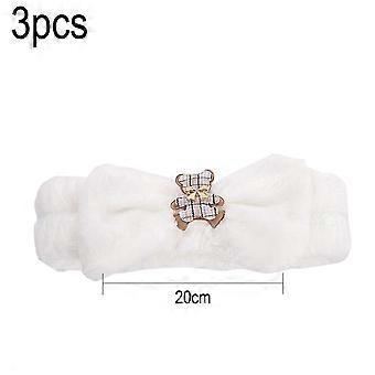 Women Fashion Lovely Soft Fleece Bowknot Bow Makeup Cosmetic Shower Elastic Hair Band Hairlace Headband - Combination 2