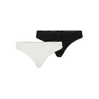 VERO MODA Damen Nahtlose Slip Tanga 2er-Pack Schwarz Thong 