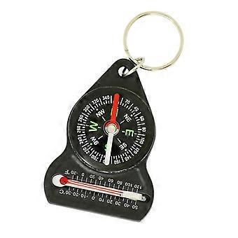 Outdoor Compass Keychain with Thermometer, Compact Dual Function Hiking Camping Navigation Tool