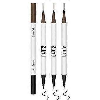 Microblading-kulmakynä ja vedenpitävä rajauskynä, 2 yhdessä, tummanruskea, pitkäkestoinen