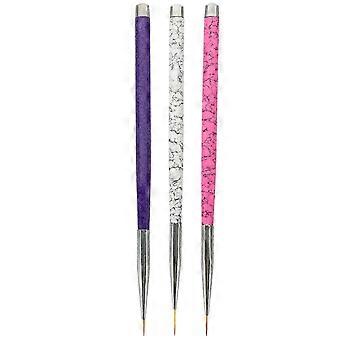 Pinceaux pour nail art (lot de 3) : pinceau liner pour manucure professionnelle.