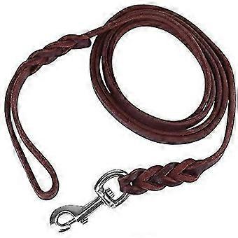 Heavy Duty Leather Dog Leash Pet Training Braided Dog Leash for Medium and Large Dogs1.2m