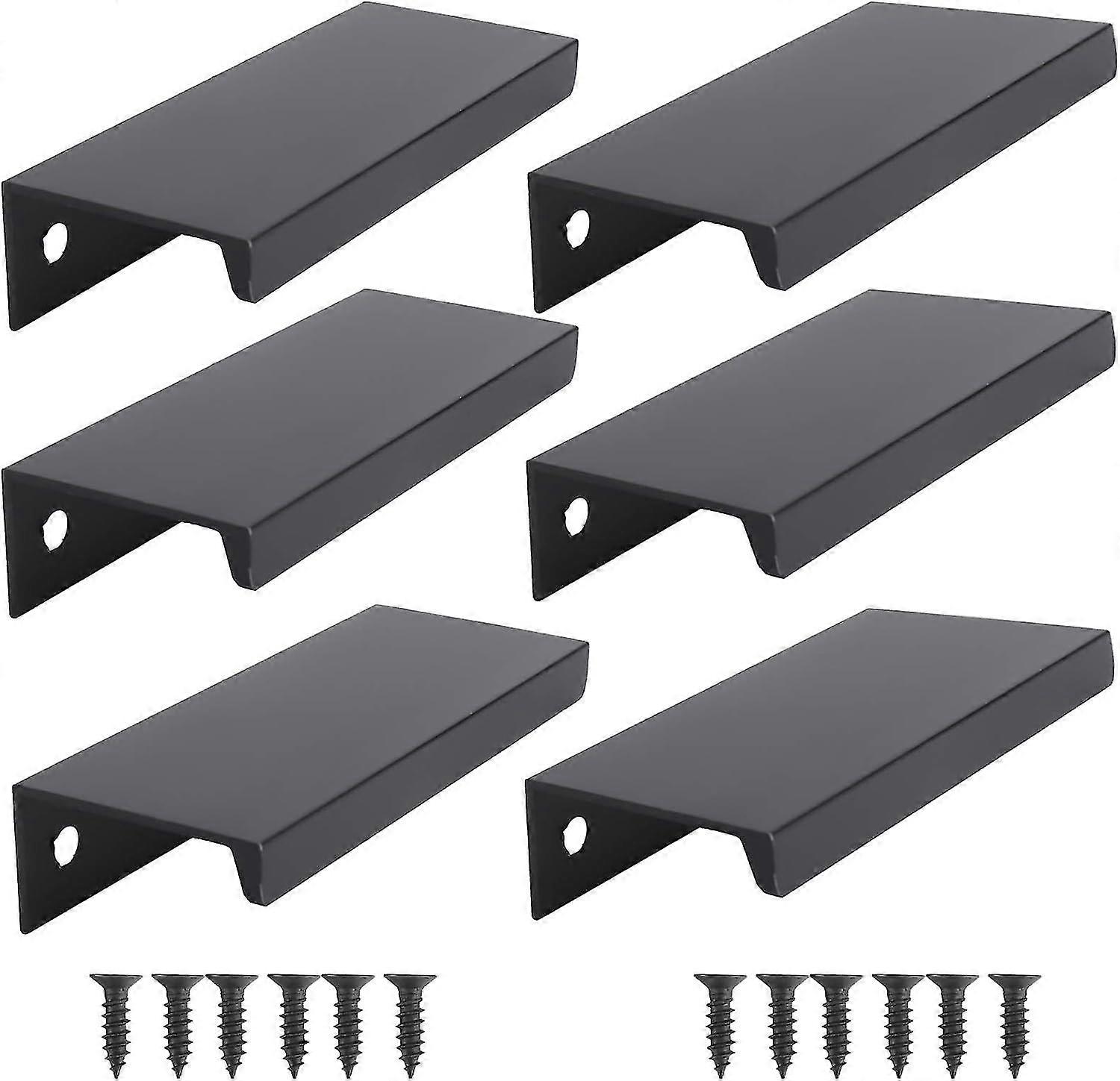 6 black kitchen cabinet handles (80mm, black)