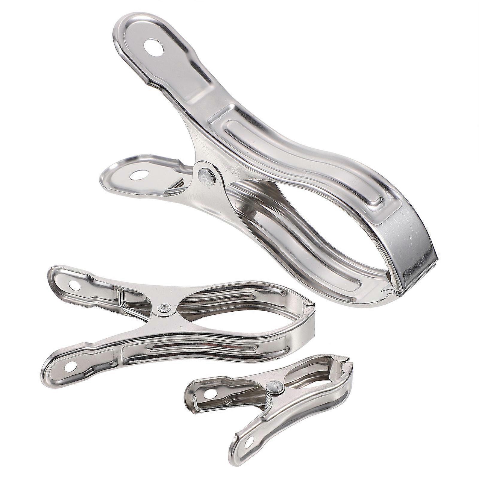 Multi-Function Sealing Clamp Stainless Steel Clips Clothes Fixing Clips 30Pcs