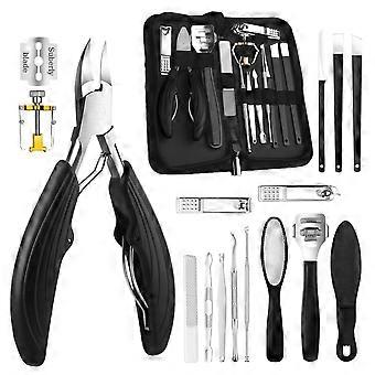17‑Piece Professional Pedicure Set Toenail Clippers for Thick and Ingrown Nails with Ergonomic Grip