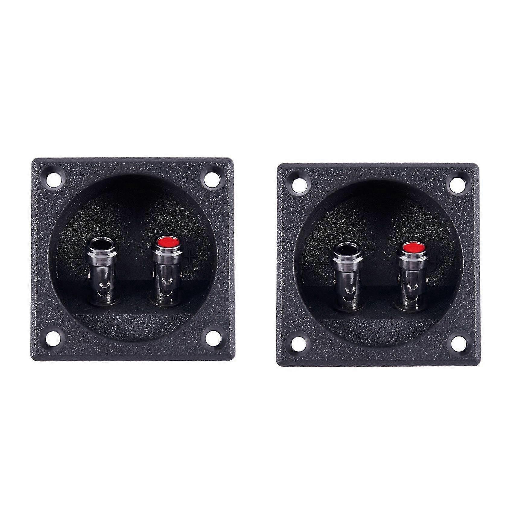 2X Square Shape Double Binding Post Type Speaker Box Terminal Cup