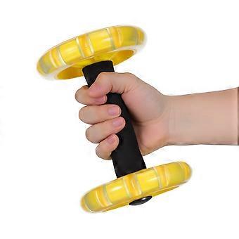 Twin-Wheel Tummy Strengthening Fitness Tummy Shaping Wheel for Man Woman (Yellow)