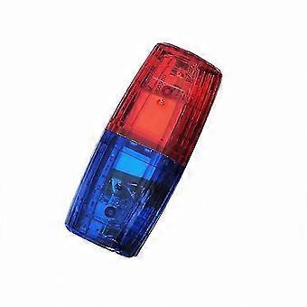 USB-oplaadbare LED-veiligheidsschouderlamp met rode en blauwe knipperstanden, geschikt voor zichtbaarheids- en waarschuwingsdoeleinden.