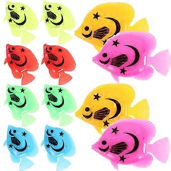 Plastic Fish Aquarium Fish Ornament for Tank Decoration 30Pcs Assorted Color