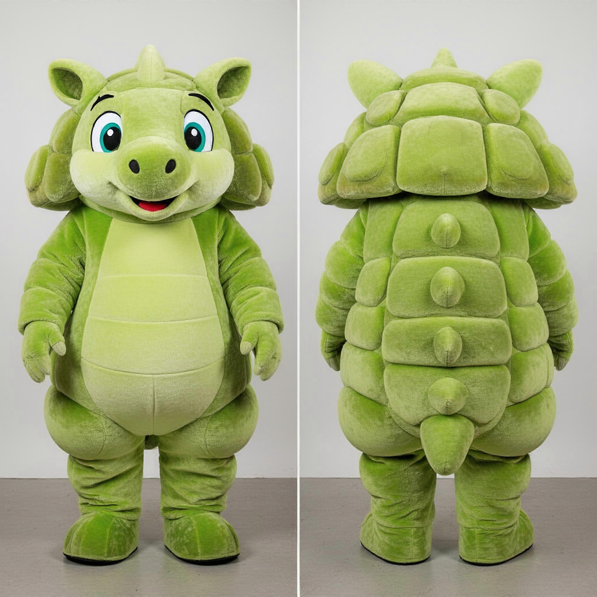 MASTICOT Lime Green Rounded Shell Glyptodon Mascot