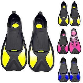 2 stuks zwemtrainingsvinnen, professionele comfortabele zwemvinnen voor snorkelen, duiken en zwemmen, zwart geel S
