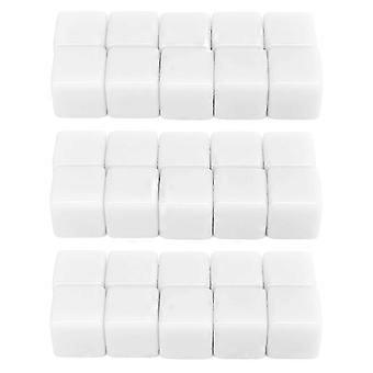 30 piezas de juego de dados de 16 mm dados en blanco de seis lados para escribir en cubos juego para la enseñanza de matemáticas educación blanco tw